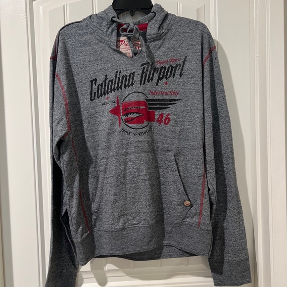 Premium 51 Red Thread Series Catalina Airport Size M Sweatshirt Hoodie Grey/red - Picture 2 of 7